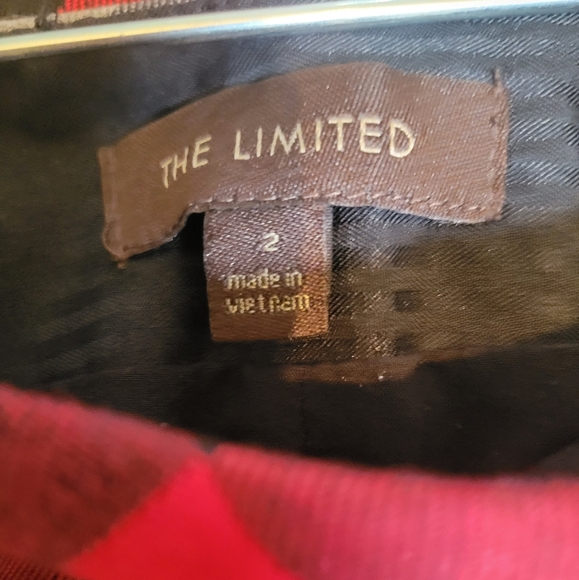 RED GRAY BLACK Plaid Pencil Skirt Size 2 Lined from THE LIMITED - Picture 7 of 11